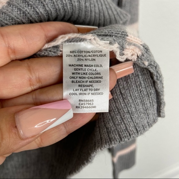 Abound Gray Boone Stripe Heather Turtleneck Sweater Size M NWT - Picture 7 of 8